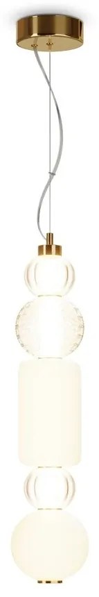 Pendul LED design modern Collar auriu, transparent, alb