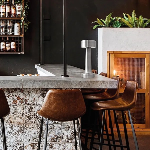 Lampă LED tactilă reîncărcabilă dimabilă de masă LED/3W/5V 2000mAh crom mat