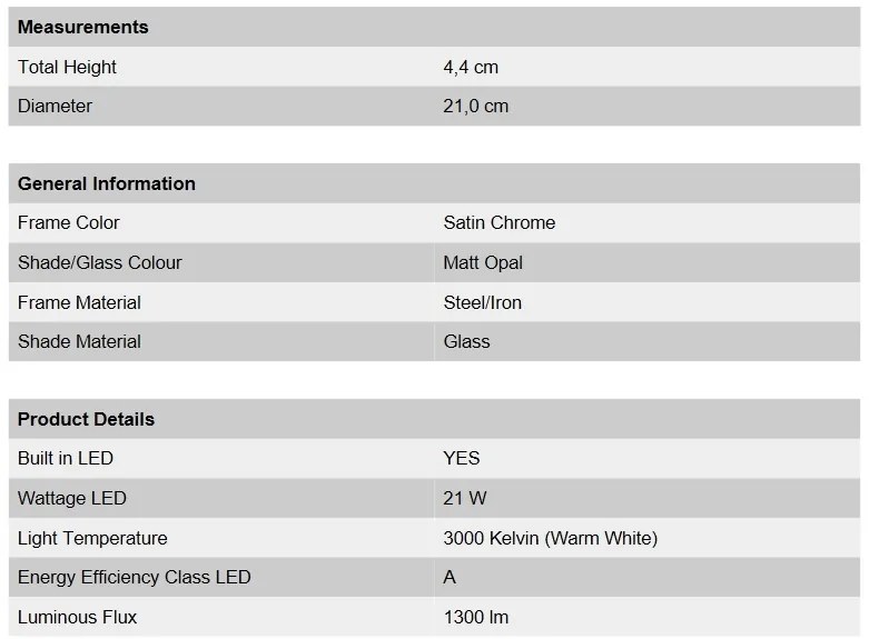 Plafoniera LED moderna LEROX 20cm crom satin