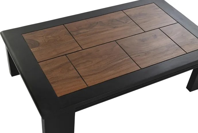 Masă de cafea din lemn de acacia, 100×60×30 cm, „Noir"