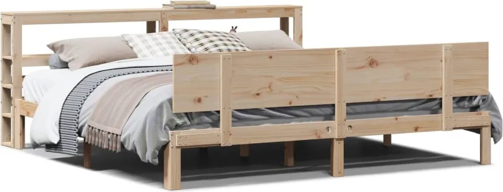 vidaXL Cadru de pat cu tăblie, 180x200 cm, lemn masiv de pin