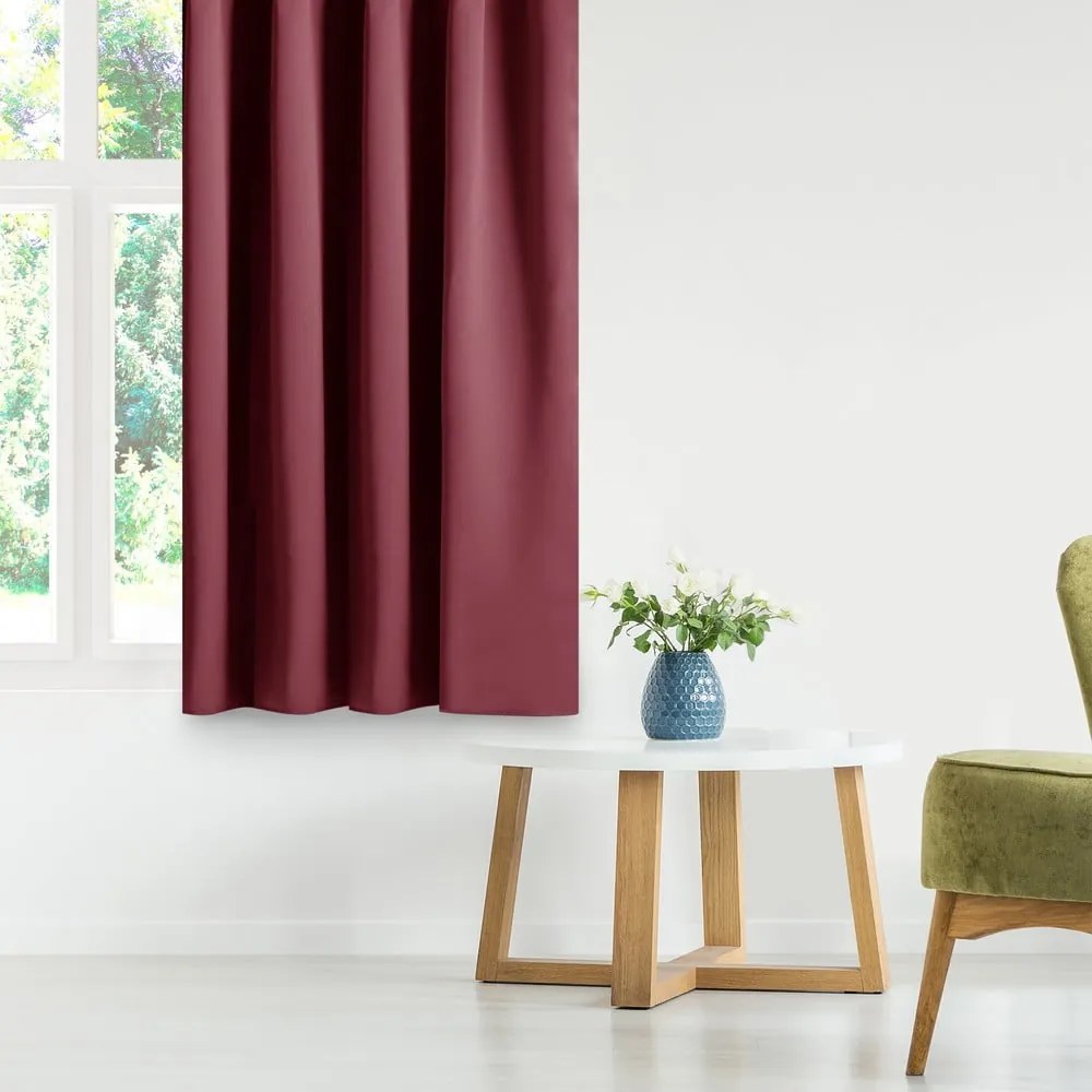 Draperie burgundy dimout (semi-opacă) 140x270 cm Kierra – Restilo