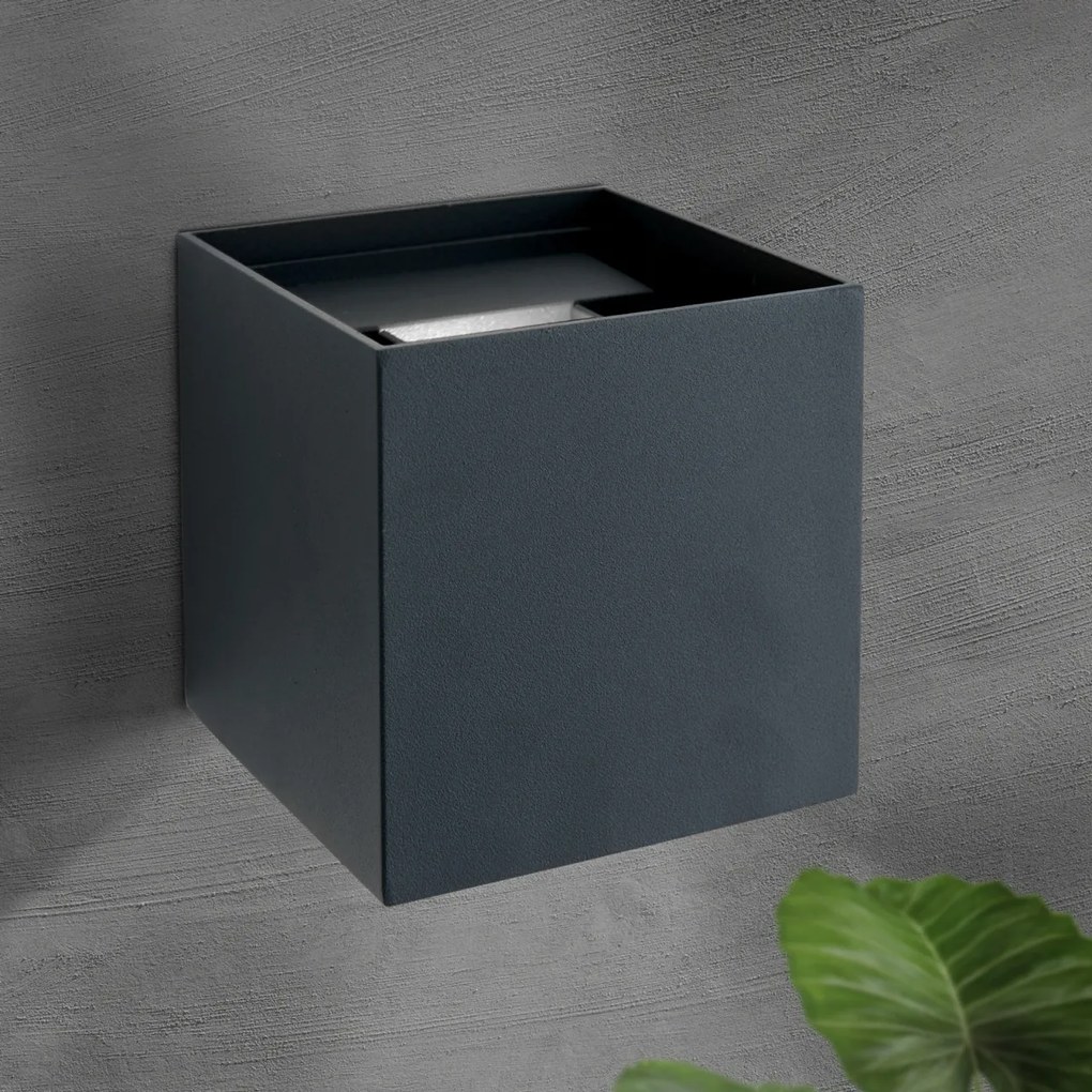 Aplica LED de exterior design modern ambiental IP54 Cube anthrazit