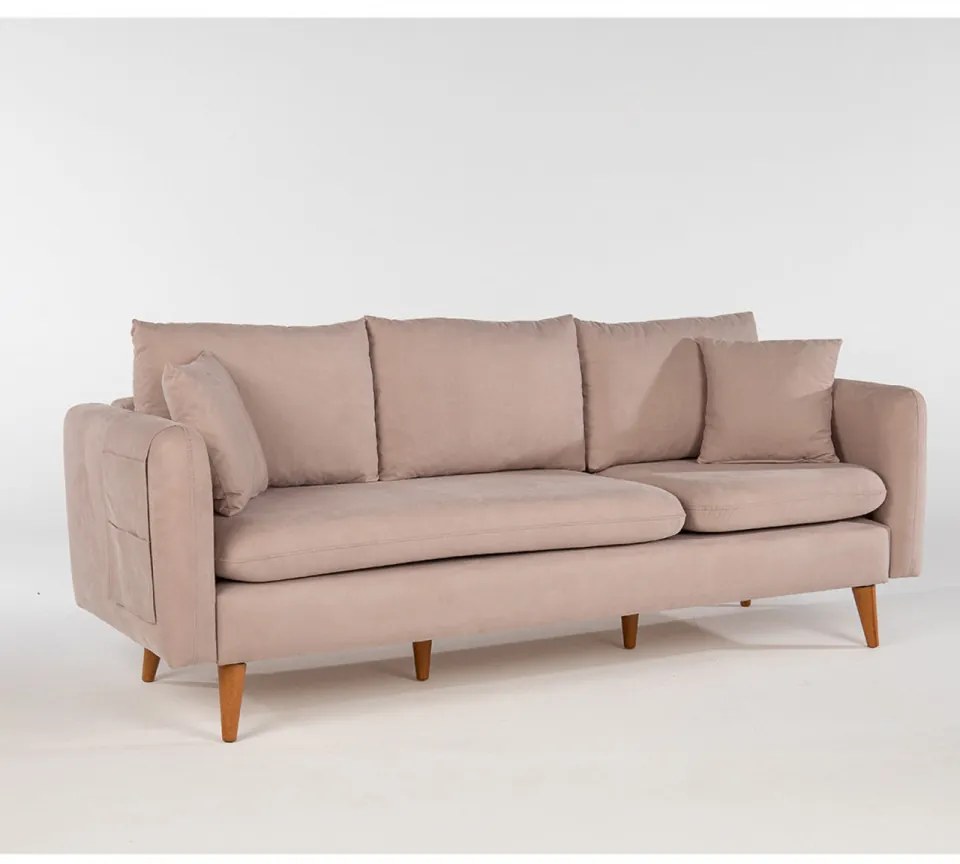 Canapea cu 3 Locuri Sofia, 215 x 91 x 85 cm, Bej