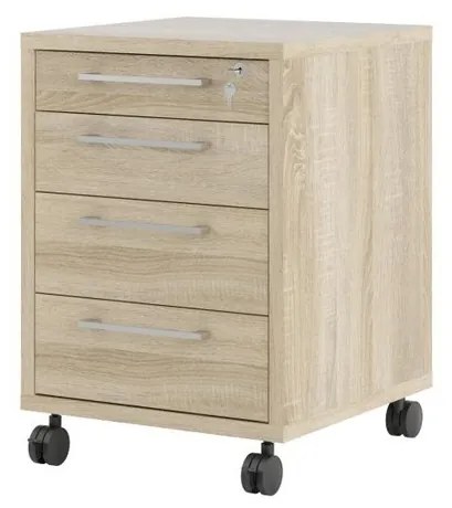 Masă de birou Modulo 150 x 80 cm + container, stejar sonoma / gri