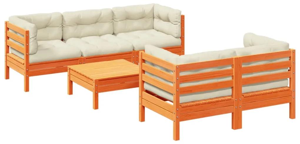 3299294 vidaXL Set mobilier de grădină cu perne, 6 piese, lemn masiv de pin