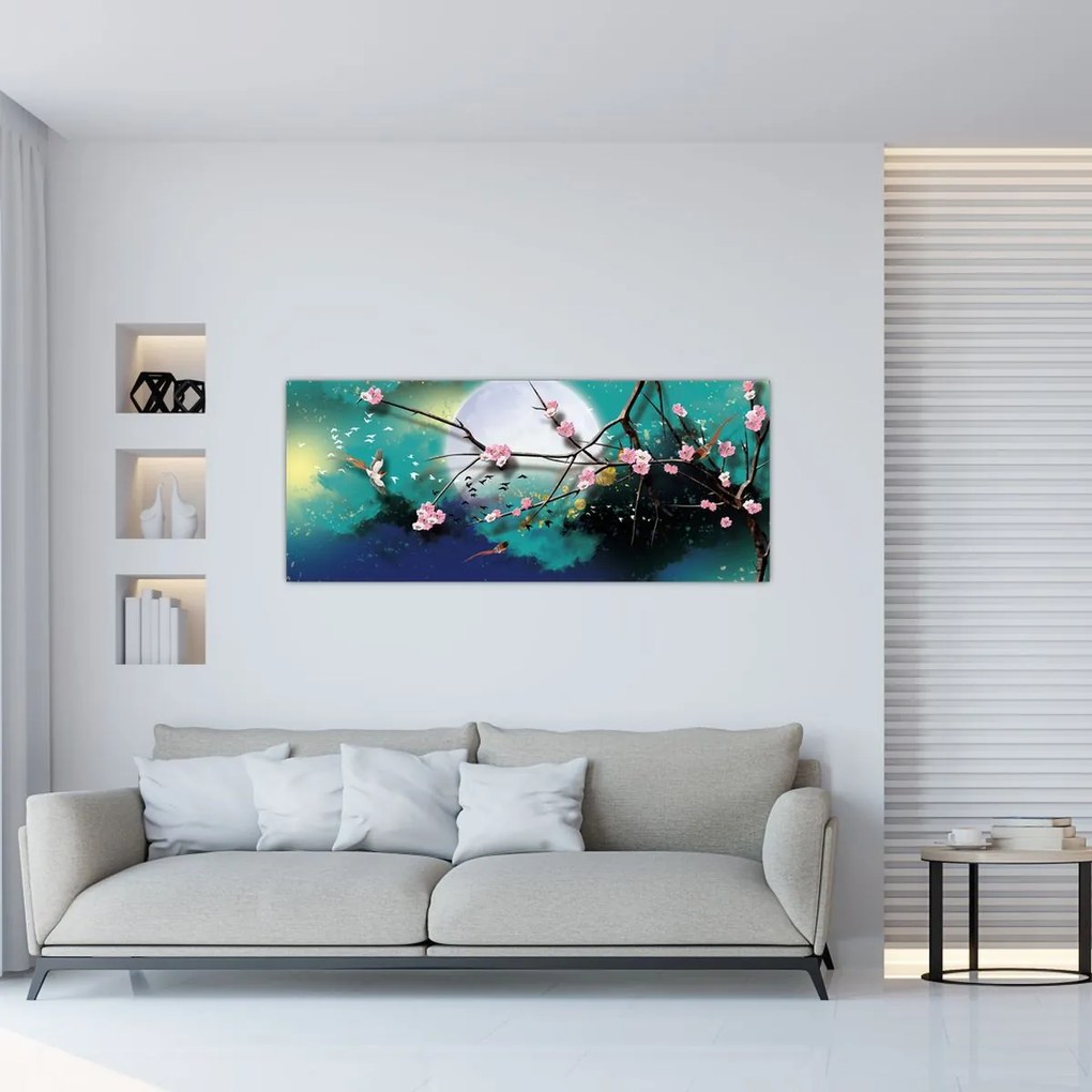 Tablou - Copac,grafic (120x50 cm)