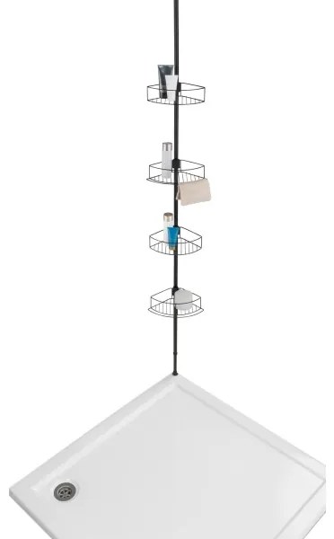 WENKO 24568100 - Poliță de colț DOLCEDO, 31 x 230 cm, inox/negru