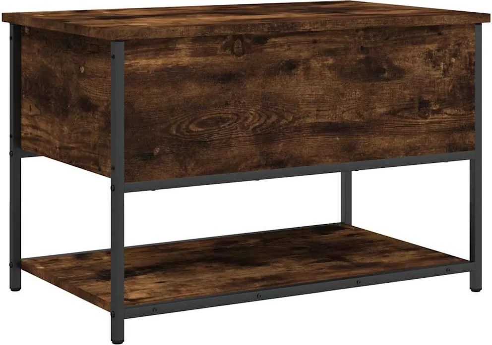 vidaXL Bancă depozitare, stejar fumuriu, 70x42,5x47 cm lemn prelucrat