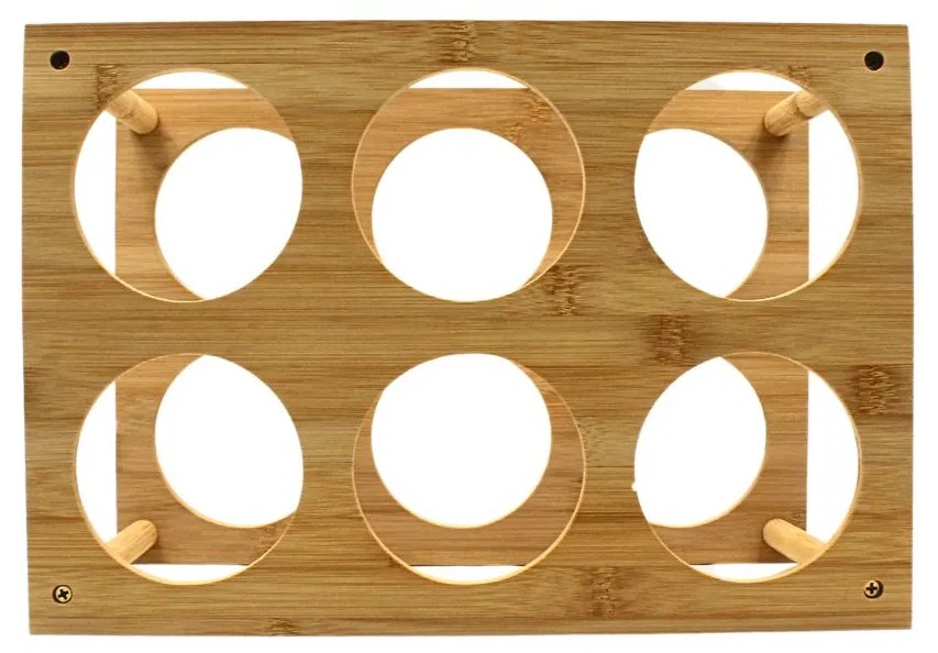Suport pentru 6 sticle de vin, bambus, 35x24x18.5 cm, Excellent Houseware