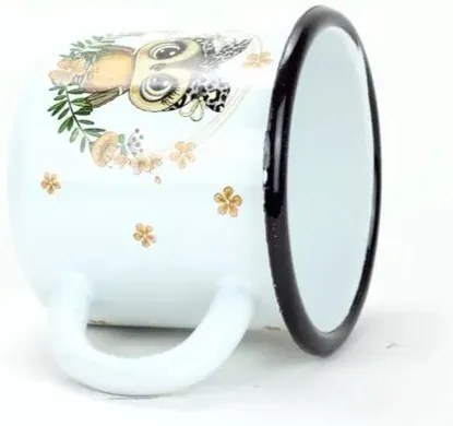 Belis Cană smălțuită cu bufniță, 7 cm, 0,25 l
