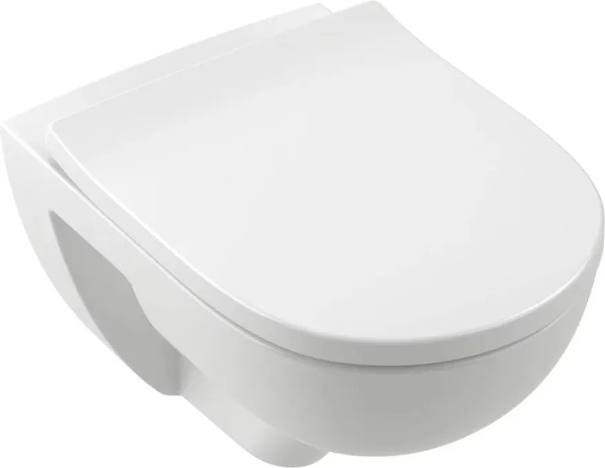 Set vas WC suspendat Villeroy&Boch O.Novo TwistFlush Rimless alb cu capac softclose