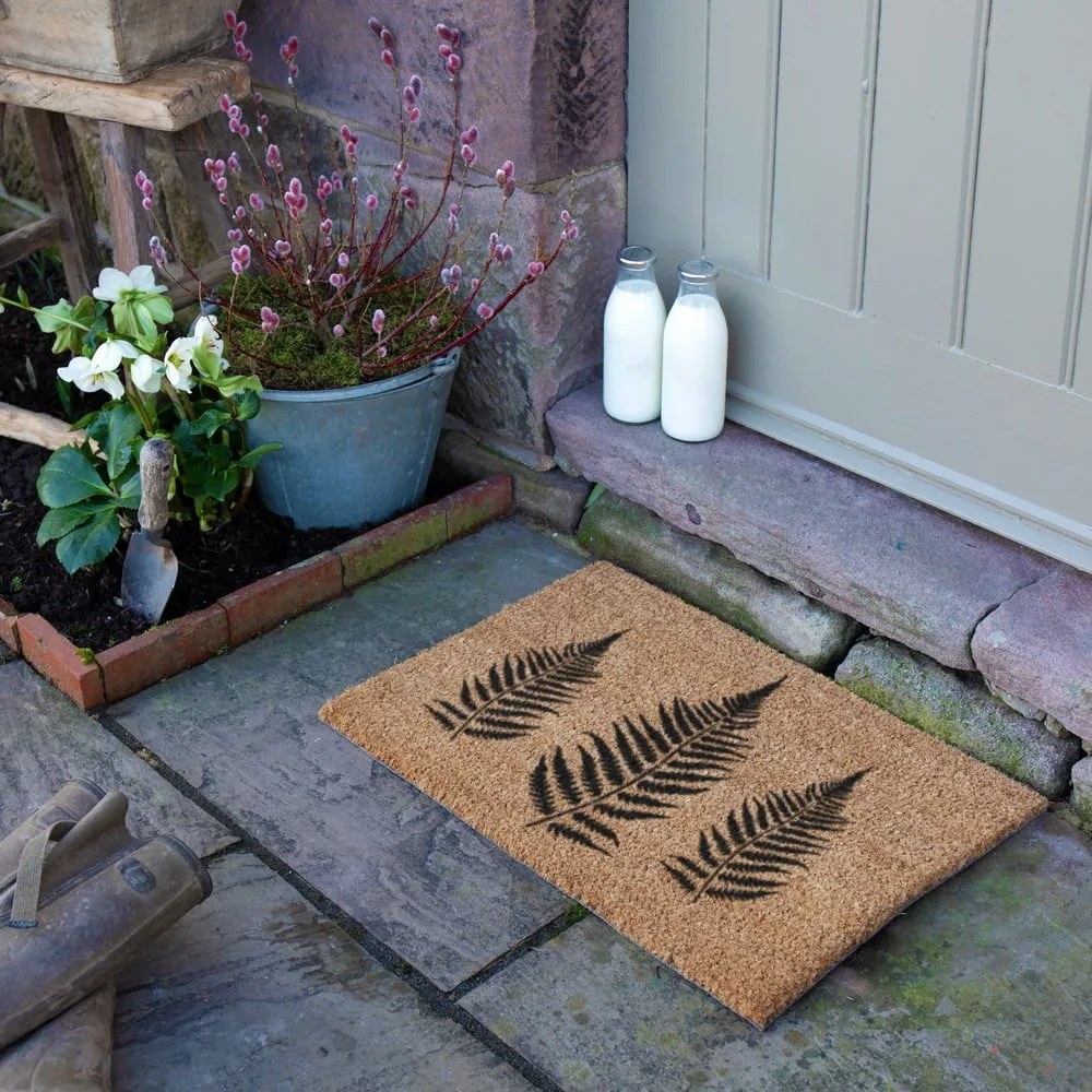 Covoraș de intrare din fibre de nucă de cocos 40x60 cm Fern Leaf – Artsy Doormats