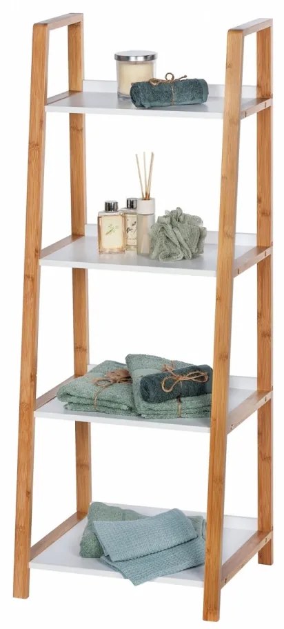 Suport cu 4 rafturi Finja, Wenko, 43 x 112 cm, bambus, natur