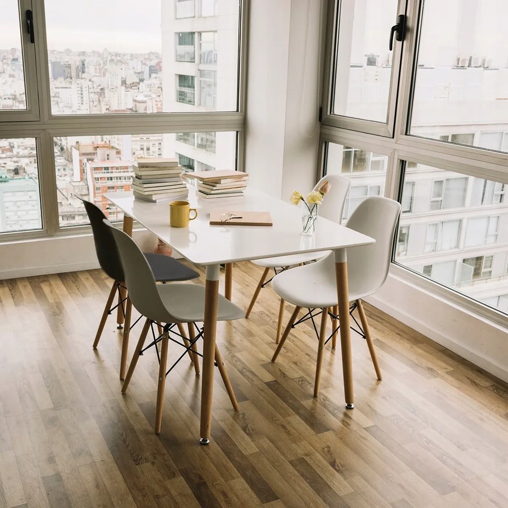 ShopJK SCAUN CLASSIC ALB, STILUL SCANDINAV