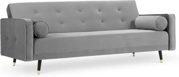 Canapea extensibilă Gia, 3 locuri, gri, 212x93x89 cm