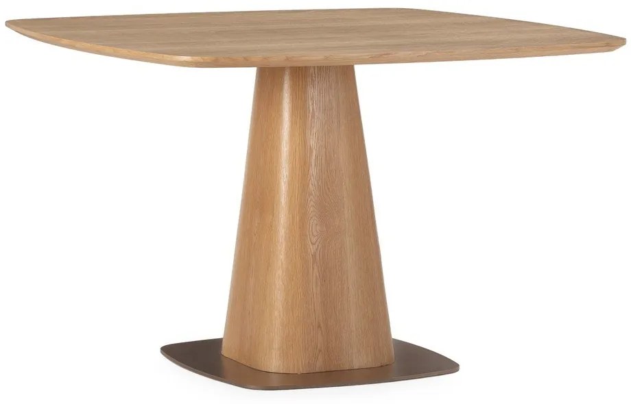 Masă de dining cu aspect de lemn de stejar 120x120 cm Etel – MOME