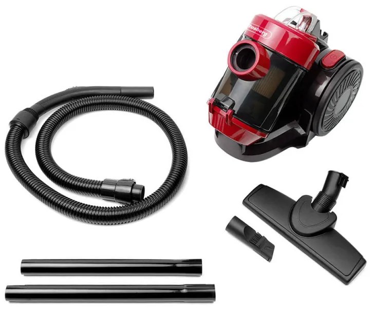 Aspirator fara sac Rosberg R51001B, 800W, HEPA, Ciclon, 2 L, Accesorii, Rosu