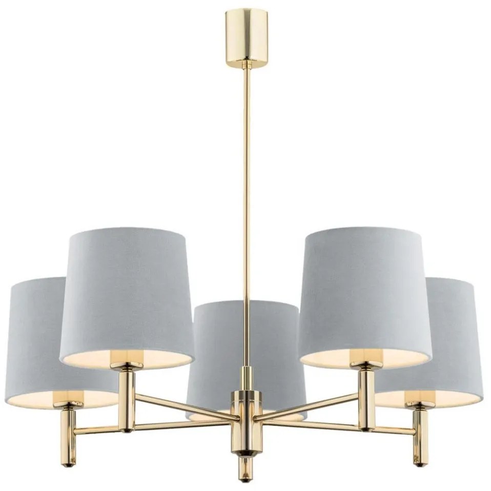 Argon 2085 - Pendul PONTE 5xE27/15W/230V albastru/alamă