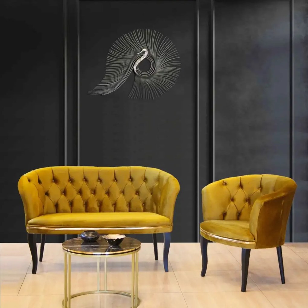 Set canapea Milano Relax Homs textil mustar gold