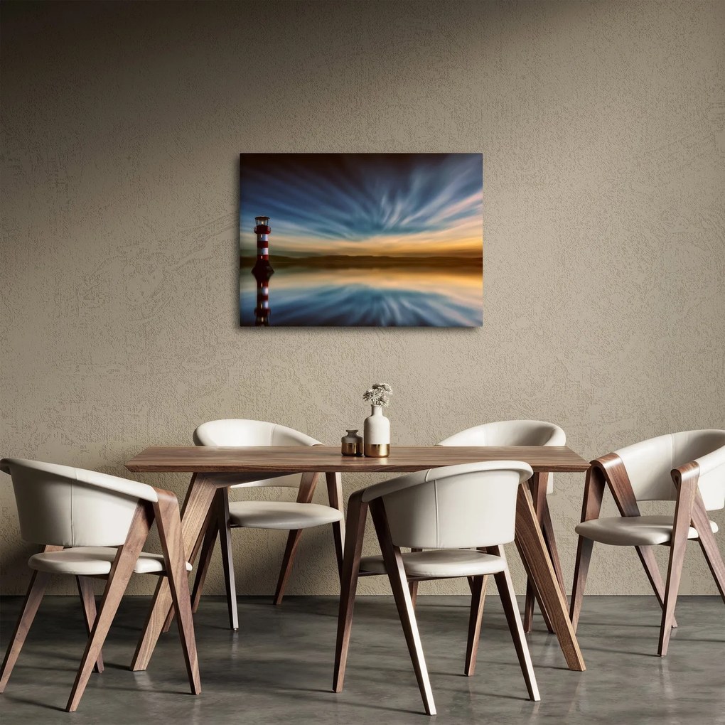 Tablou cu farul în mare (70x50 cm)