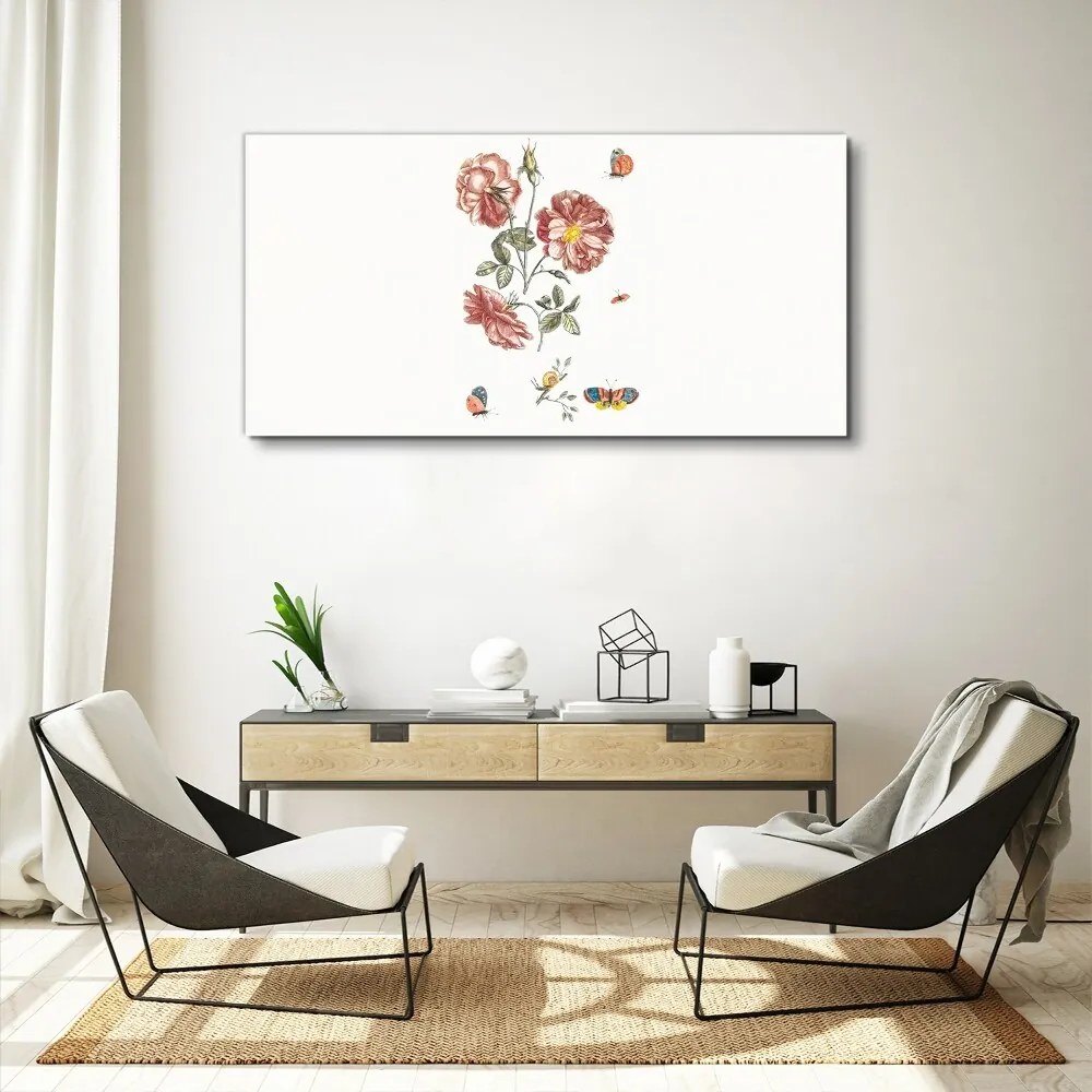 Tablou canvas Flori Plante Fluture