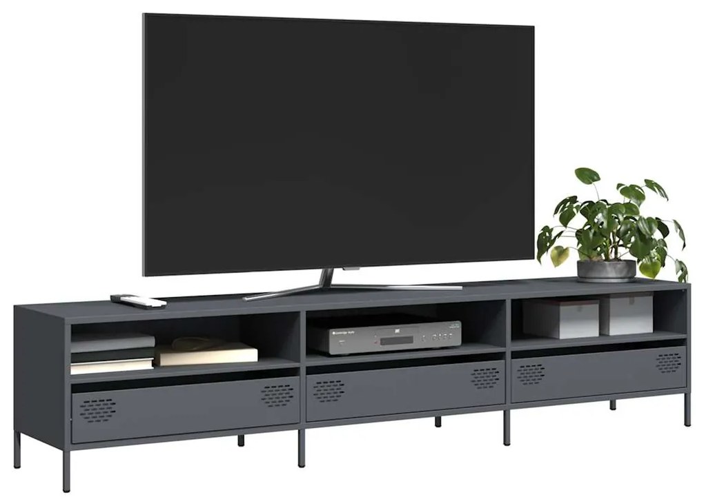 vidaXL Dulap TV, antracit, 202x39x43,5 cm, oțel laminat la rece