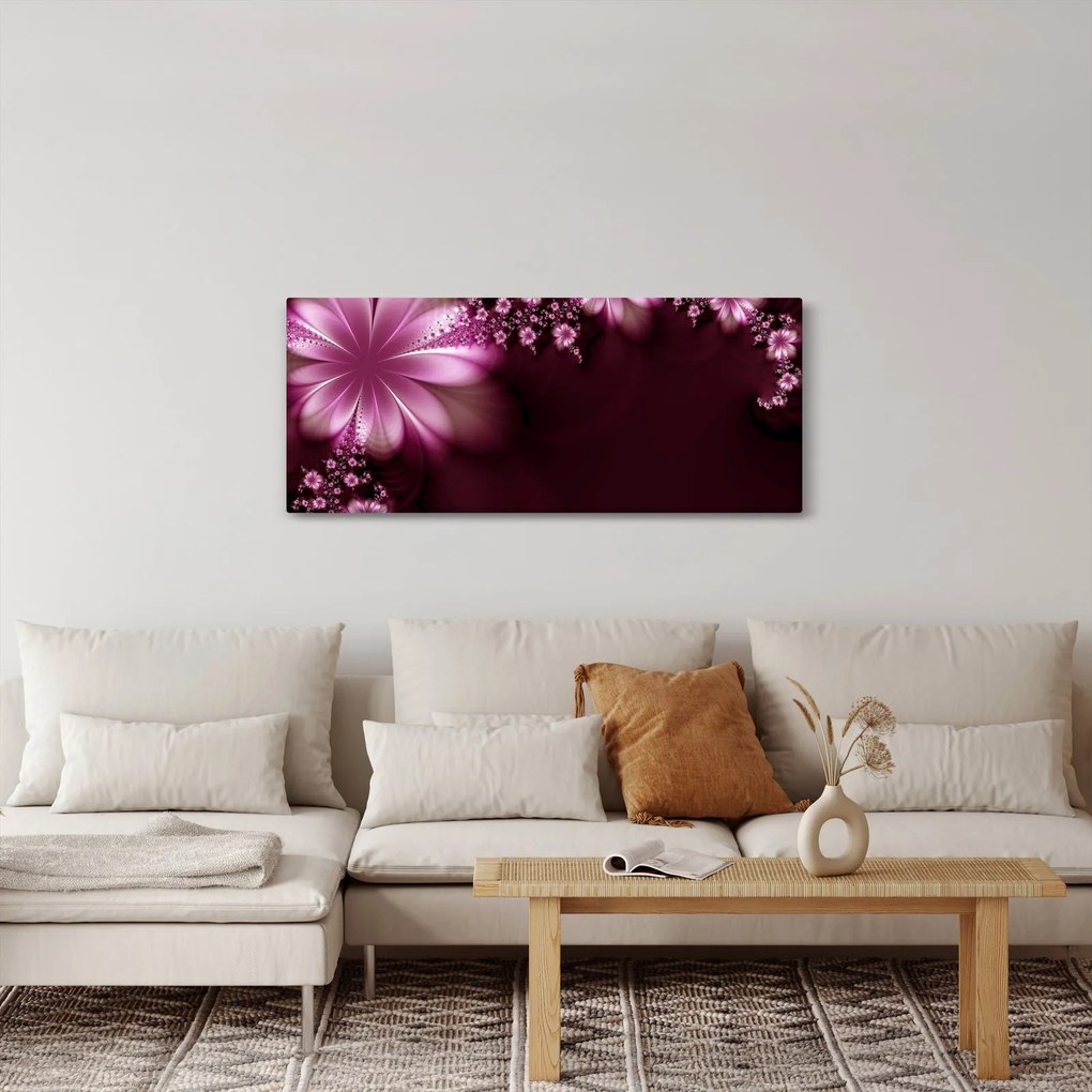 Tablou cu abstracție - flori (120x50 cm)