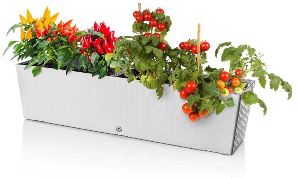 Jardinieră autoirigare Flower Lover Supremealbă, 75 cm