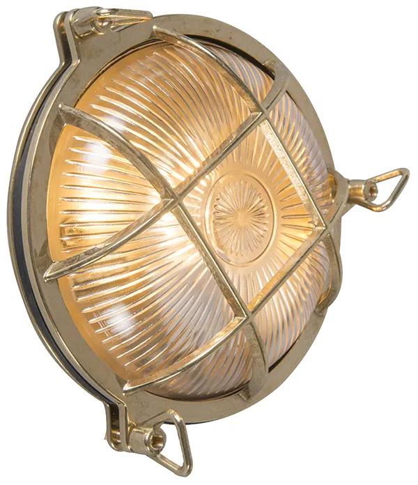 Lampă de perete retro aur IP44 - rotund Nautica
