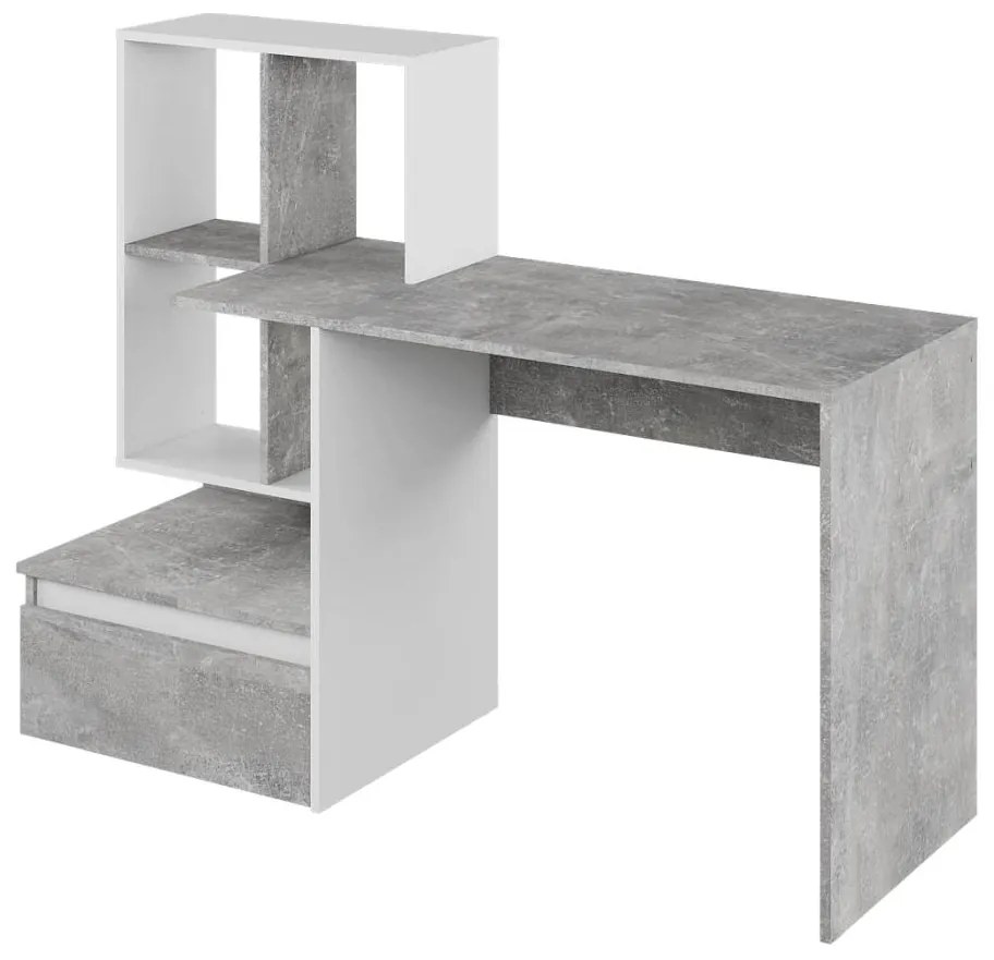 Masă PC Nacio (beton + alb) . 1116420