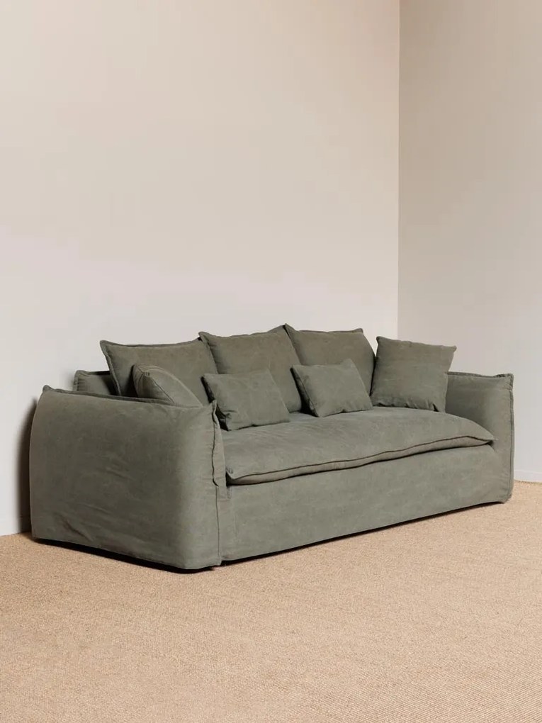 Canapea premium, 3 locuri, stofa, perne decorative, Georgina