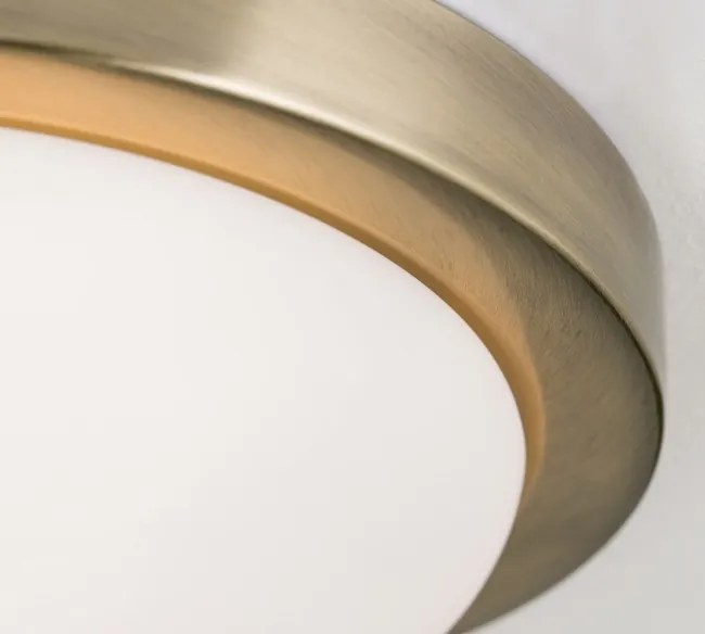 Plafoniera iluminat baie, protectie IP44, diametru 32cm, Fato antique brass