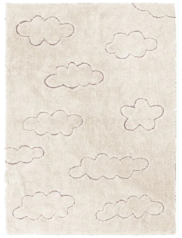 Covor pentru copii crem lavabil/țesut manual din bumbac 120x160 cm Clouds – Lorena Canals