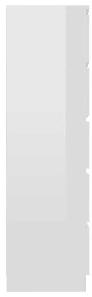 Servanta cu sertare, alb extralucios, 60 x 35 x 121 cm, PAL 1, Alb foarte lucios