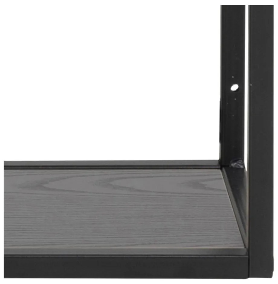 Bibliotecă de perete neagră cu aspect de lemn de frasin 75x91 cm Seaford – Actona