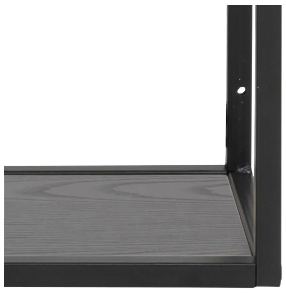 Bibliotecă de perete neagră cu aspect de lemn de frasin 75x91 cm Seaford – Actona