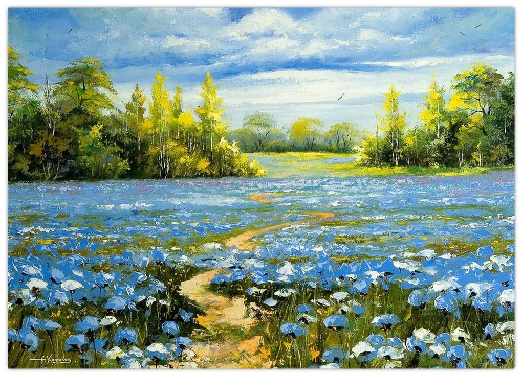 Tablou - Drum de câmp, pictură în ulei (70x50 cm)