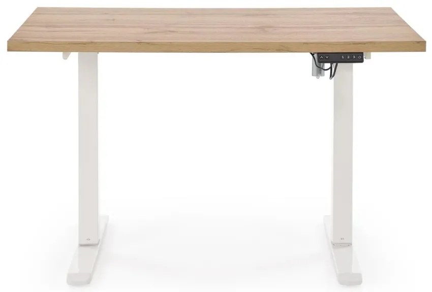 Masa de birou cu functie de reglare a inaltimii B54 stejar artizan/alb L120 cm