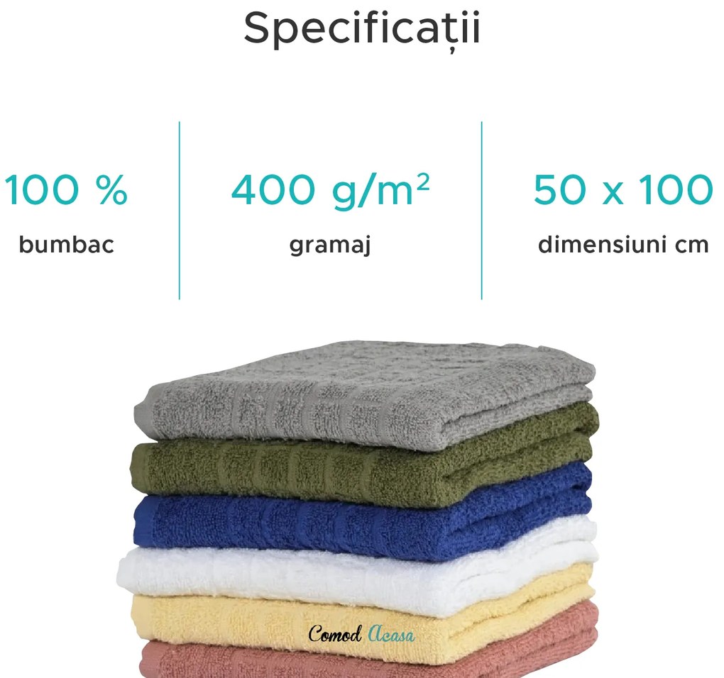Prosop SOFT 50 x 100 cm crem, 100% bumbac