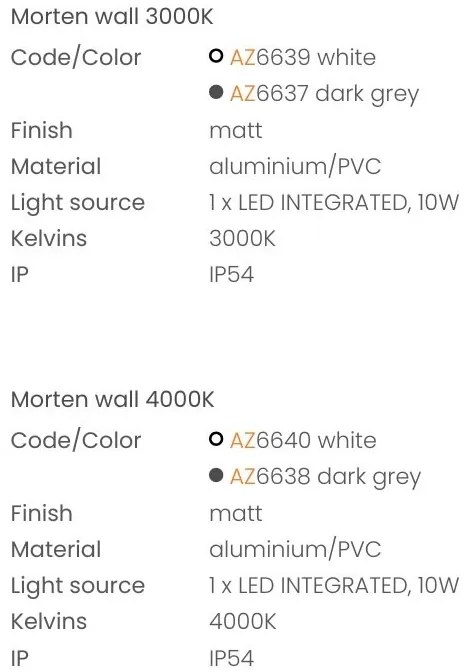 Aplica perete exterior, Protectie IP54, MORTEN gri inchis 3000K