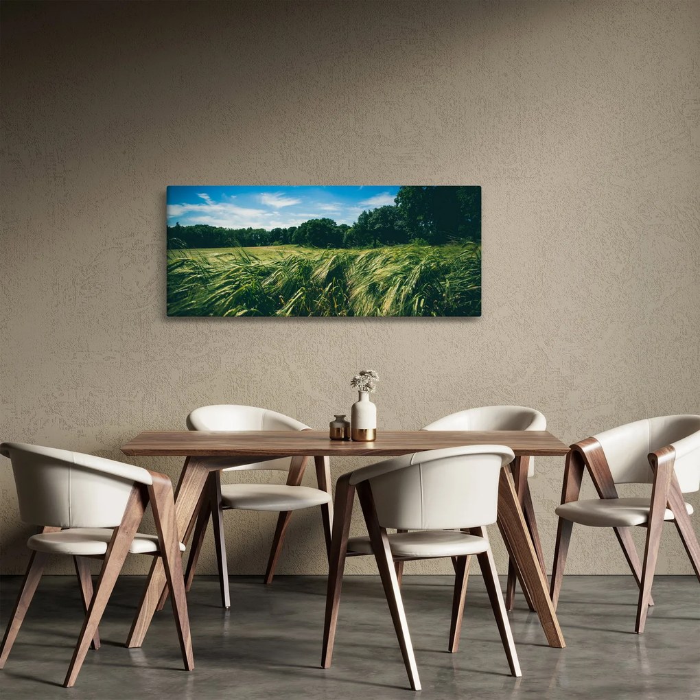 Tablou cu linca și pădure (120x50 cm)