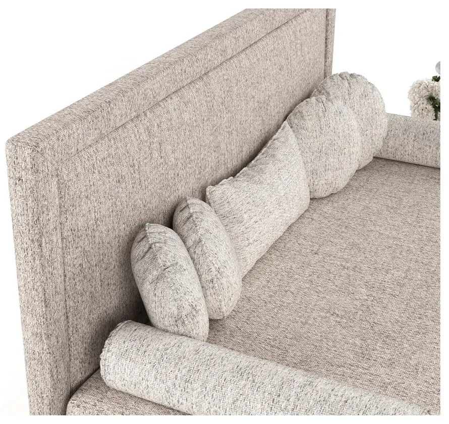 Pat maro deschis tapițat 90x200 cm Scala – Maison de Rêve