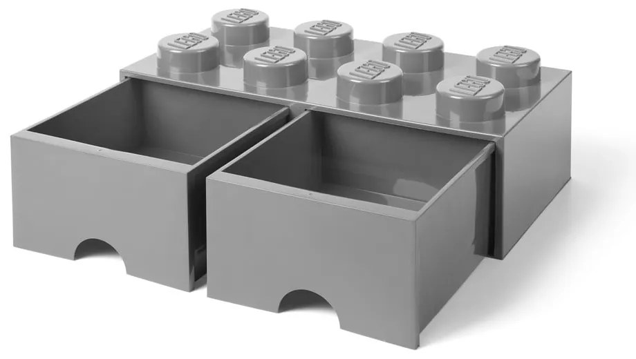 Cutie depozitare cu 2 sertare LEGO®, gri