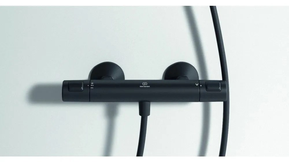 Baterie termostatata de dus T25, negru Negru mat