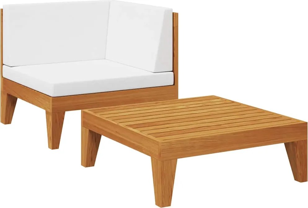 vidaXL Set mobilier de grădină cu perne, 2 piese, lemn masiv de acacia