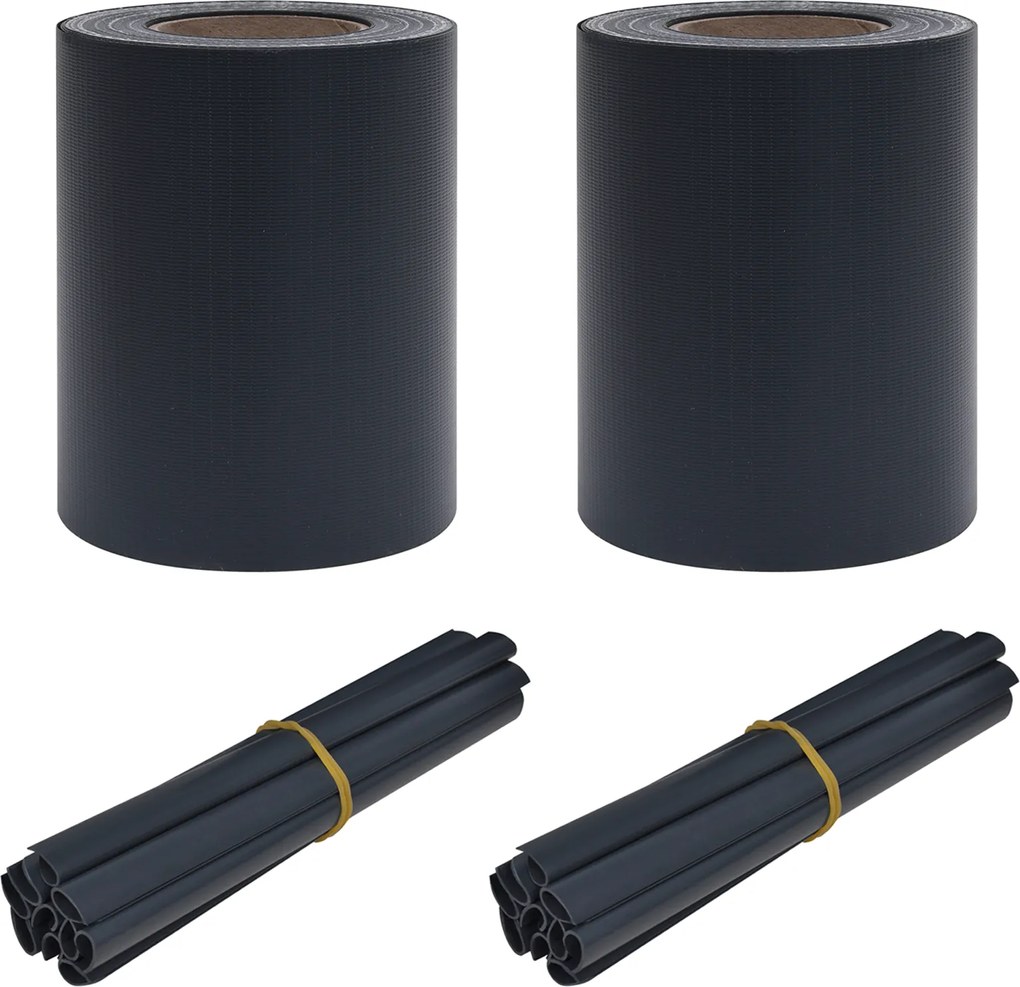 vidaXL Ecrane de Intimitate pentru Grădină 2 pcs Gri închis PVC