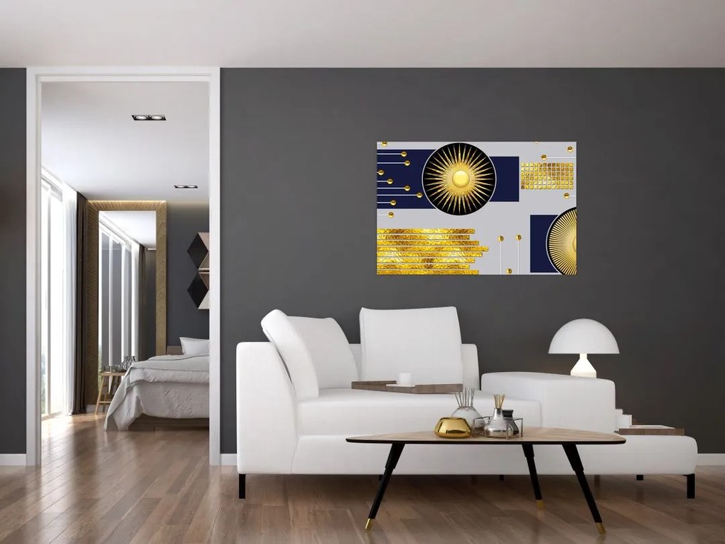 Tablou - Cercuri aurii (90x60 cm)