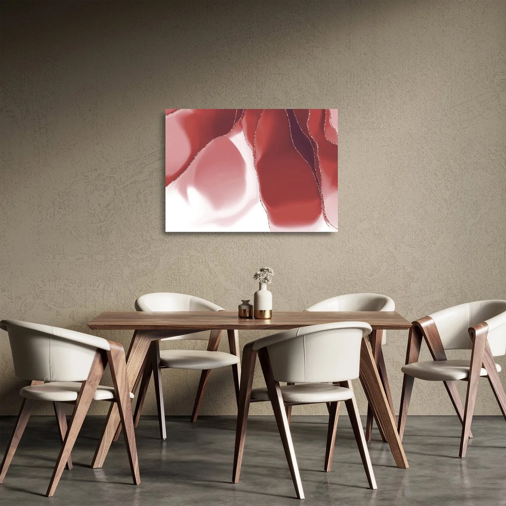 Tablou pe sticlă - Floare abstractă roșie N⁰3 (70x50 cm)