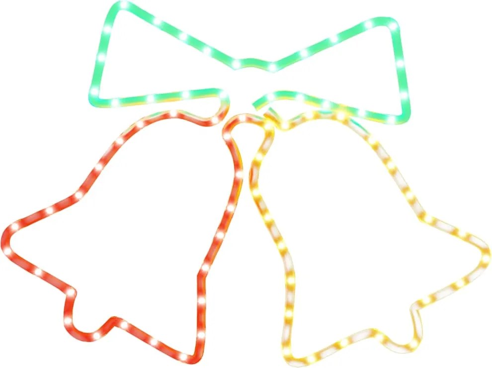 vidaXL Figurină clopoței de Crăciun, 72 LED-uri, 50x56 cm